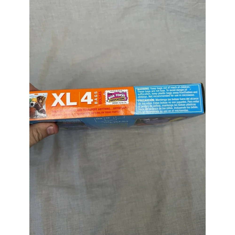 Ziploc Storage Big Bags 4 Count XL 10 Gallon 24”x20”x7” Double Zip New Not Open